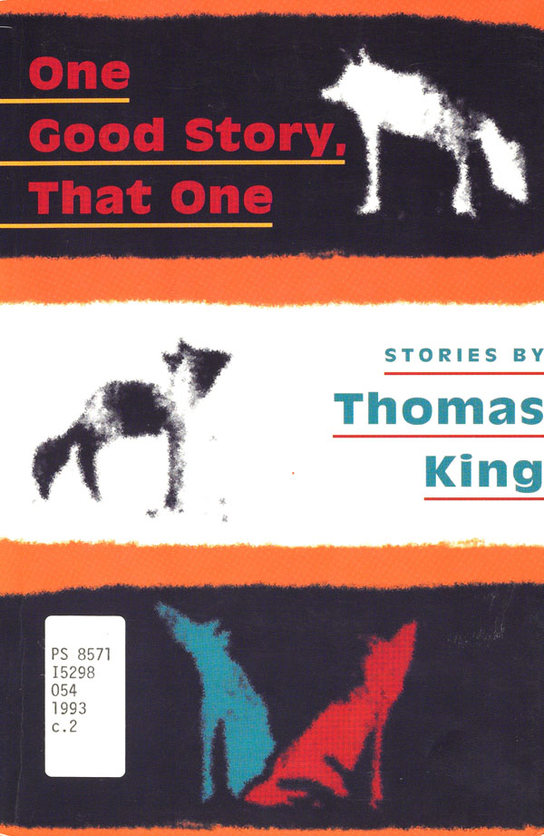 Black, white and orange book cover with various stylized dogs in different positions