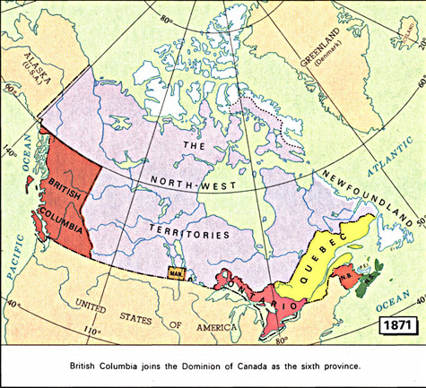 Canadian Confederation. Provinces and Territories. British Columbia