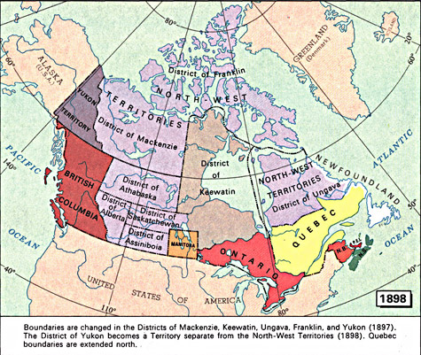 Like in Canada with English or French. Here is a map of Canada in 1898:
