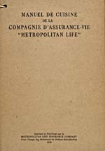 Title page of cookbook, MANUEL DE CUISINE DE LA COMPAGNIE D'ASSURANCE-VIE METROPOLITAN LIFE