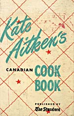 Cover of cookbook, KATE AITKEN'S CANADIAN COOK BOOK
