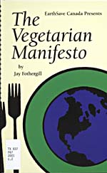Cover of cookbook, THE VEGETARIAN MANIFESTO, featuring an illustration of a plate with a design of the Earth, with two forks beside it