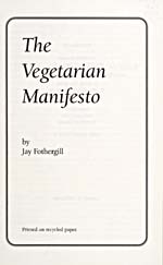 Page de titre du livre de cuisine THE VEGETARIAN MANIFESTO
