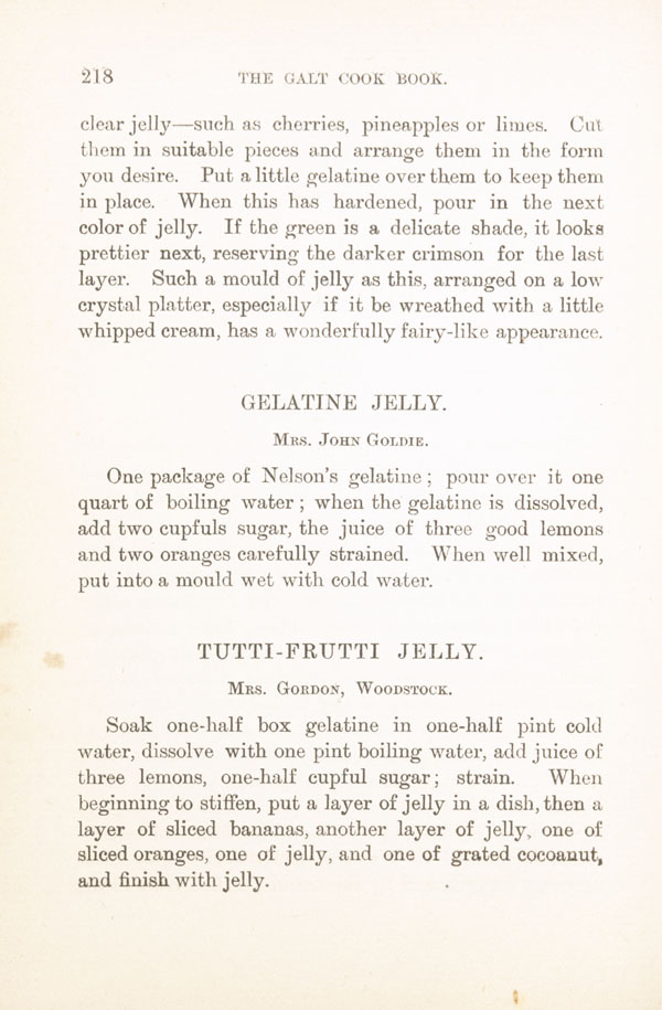 The New Galt Cook Book