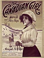 Illustrated cover of the sheet music for THE CANADIAN GIRL, by Joseph St. John