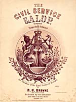 Illustrated cover of the sheet music for THE CIVIL SERVICE GALOP, by R.H. Browne