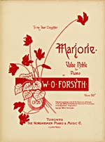 Illustrated cover of the sheet music for MARJORIE, by W.O. Forsyth