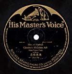 Étiquette AILE DE CHAUVE-SOURIS d'un disque HIS MASTER'S VOICE noir de dix pouces, vers 1914