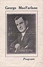 Front cover of concert program, showing a photograph of George MacFarlane