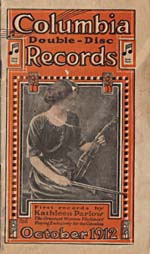 Couverture du catalogue des disques Columbia d'octobre 1912 montrant une photo de Kathleen Parlow