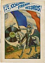 Couverture du catalogue des disques en français de Columbia de 1917