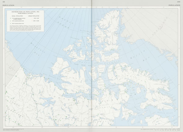 Carte : « Distribution of Population in Northern Canada, 1961 », 1974