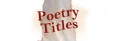 Poetry Titles