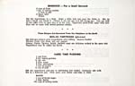 Page [6] of cookbook, OLD TIME RECIPES OF MANITOBA INDIANS, with recipes for Bannock, Boiled Partridge and Hard Time Pudding
