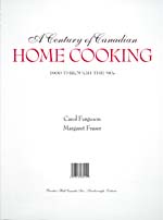 Title page of cookbook, A CENTURY OF CANADIAN HOME COOKING: 1900 THROUGH THE '90S