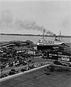 Photograph of the S.S. NORONIC of Canada Steamship Lines at the Toronto Canada Steamship Lines terminal, June 23, 1937