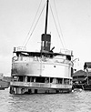 Photograph of the ruins of the S.S. NORONIC after the fire, September 19, 1949