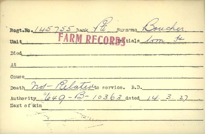 Title: Veterans Death Cards: First World War - Mikan Number: 46114 - Microform: blackman_alfred