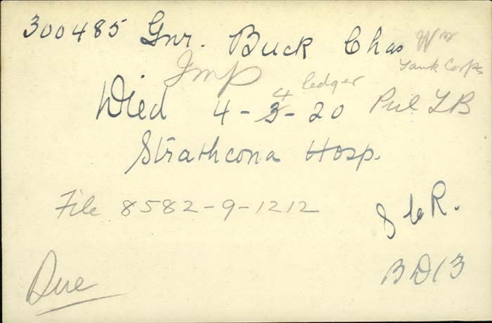 Title: Veterans Death Cards: First World War - Mikan Number: 46114 - Microform: brown_harry