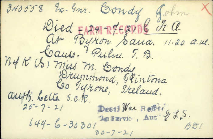 Title: Veterans Death Cards: First World War - Mikan Number: 46114 - Microform: clifford_alfred