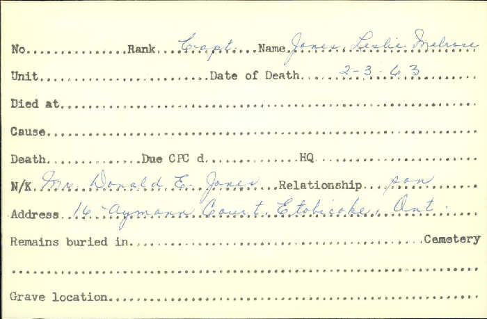 Title: Veterans Death Cards: First World War - Mikan Number: 46114 - Microform: johnson_a