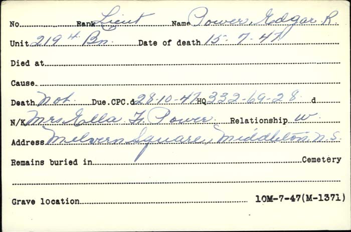 Title: Veterans Death Cards: First World War - Mikan Number: 46114 - Microform: pooley_charles