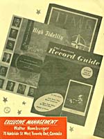 Back page of a publicity flyer issued by Walter Homburger, 1956