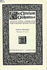Cover of program for a Cleveland Orchestra concert, November 26 and 28, 1959