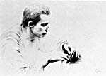 Sketch, GLENN GOULD AT THE PIANO, by Myfanwy Pavelic